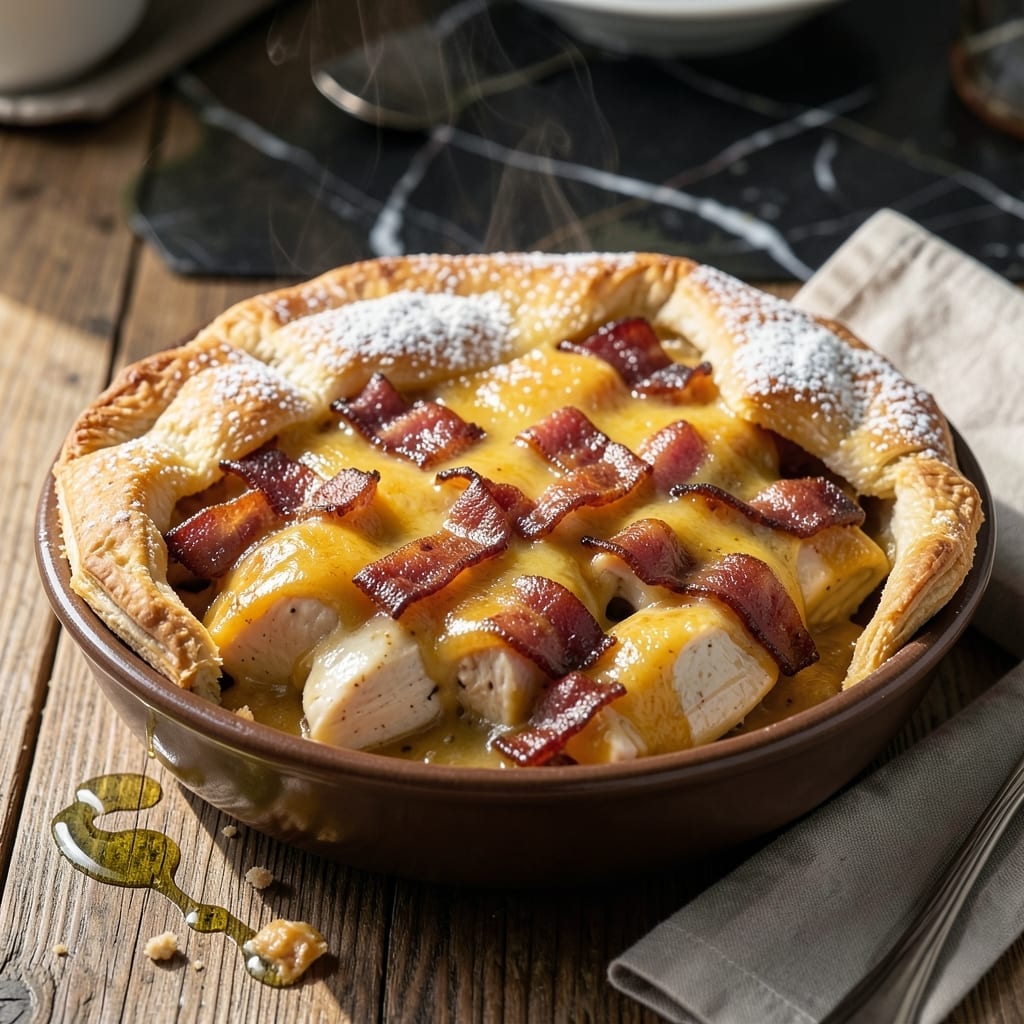 Cheesy Chicken Bacon Pot Pie Recipe: Savory Crust With Every Bite