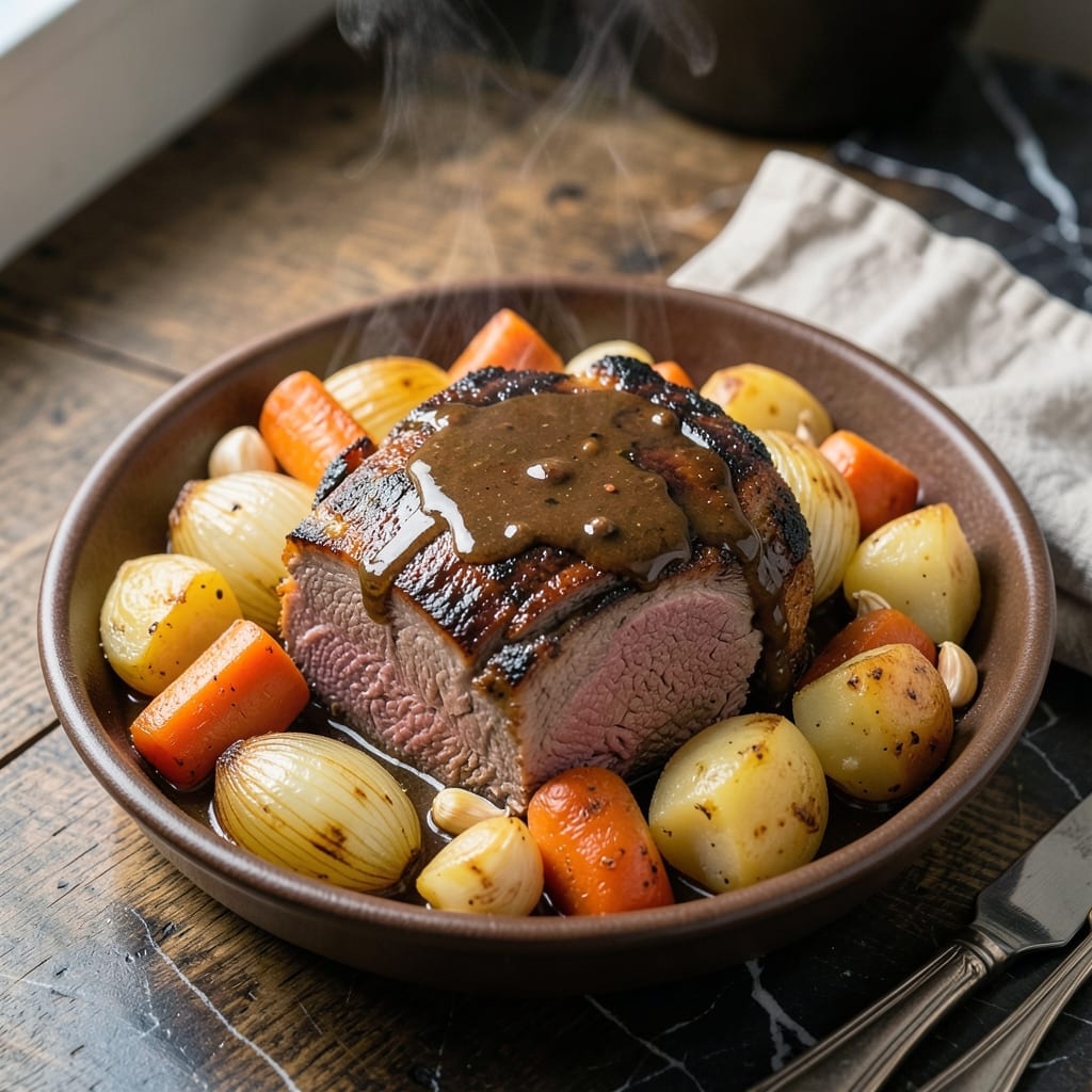 Pit Roast Crock Pot Recipe: Slow-Cooked Savory Beef With Root Veggies