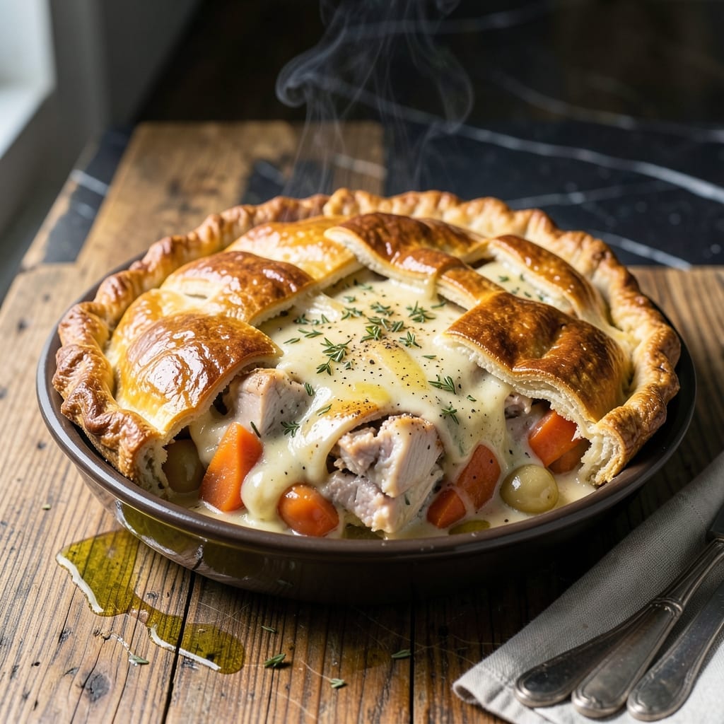 Award Winning Turkey Pot Pie Recipe: Flaky Crust With Creamy Herb Filling