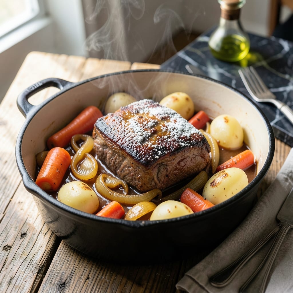 Yankee Pot Roast Dutch Oven Recipe: Old-Fashioned Braised Beef With Root Vegetables Yankee Pot Roast Dutch Oven Recipe: Old-Fashioned Braised Beef With Root Vegetables