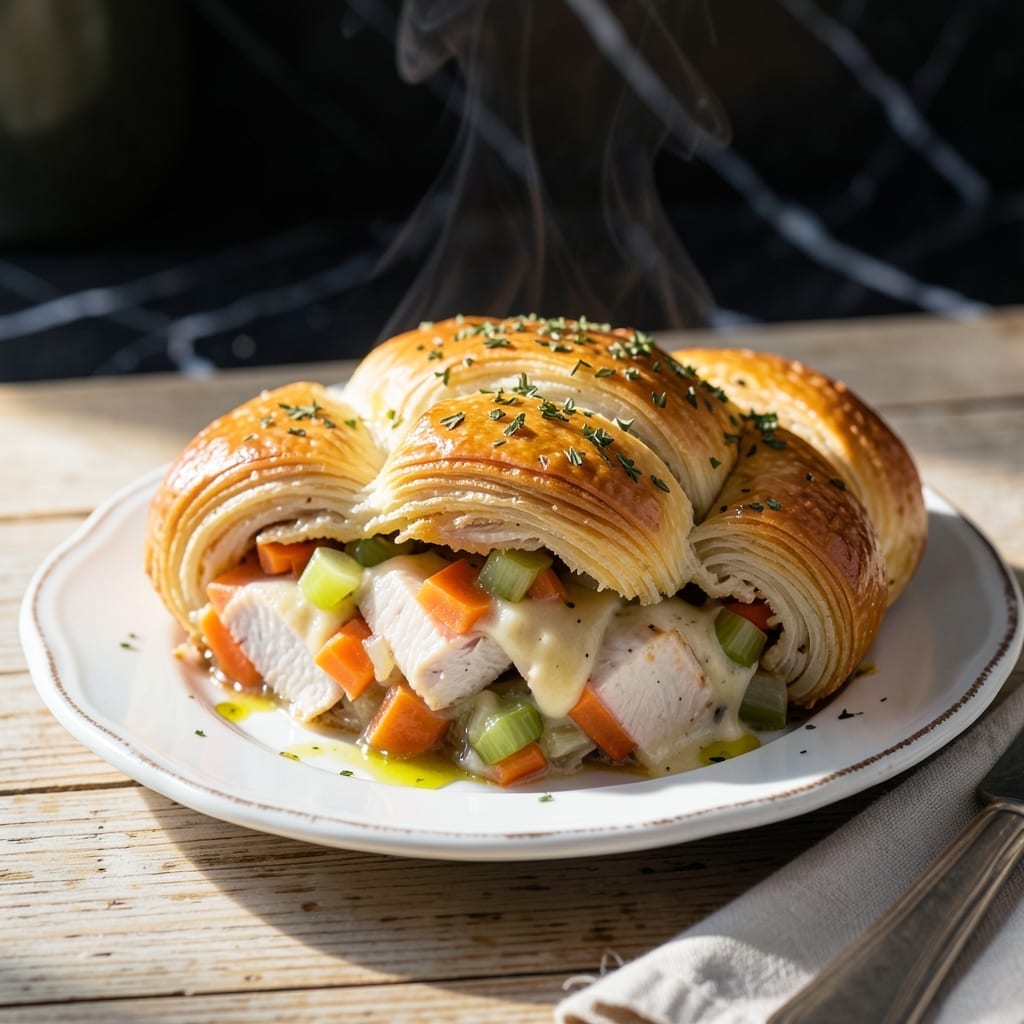Crescent Chicken Pot Pie Recipe: Flaky Layers With Creamy Herb Filling