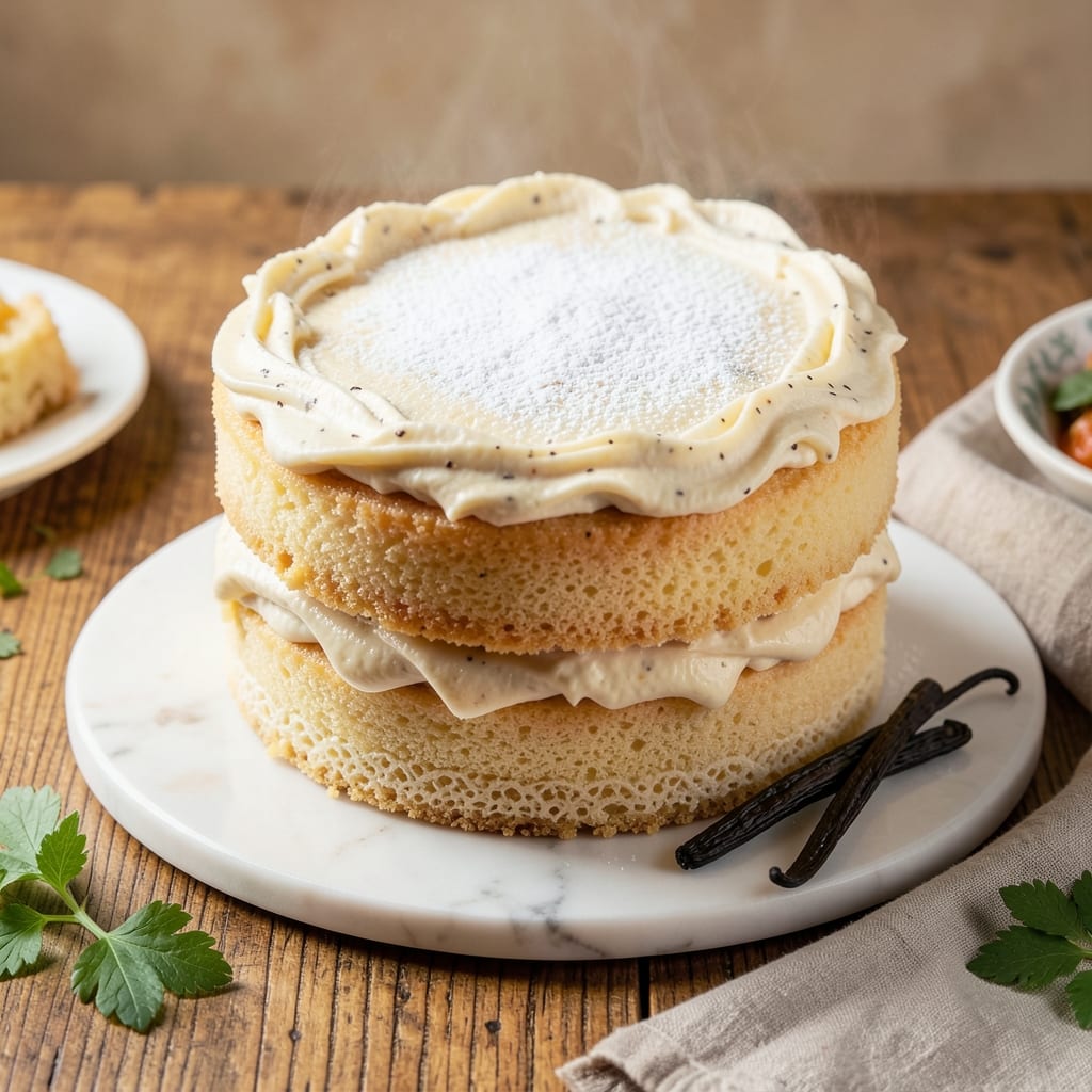 2 Layer Vanilla Cake Recipe from Scratch: Vanilla Bean Swirls and Buttery Frosting Bliss