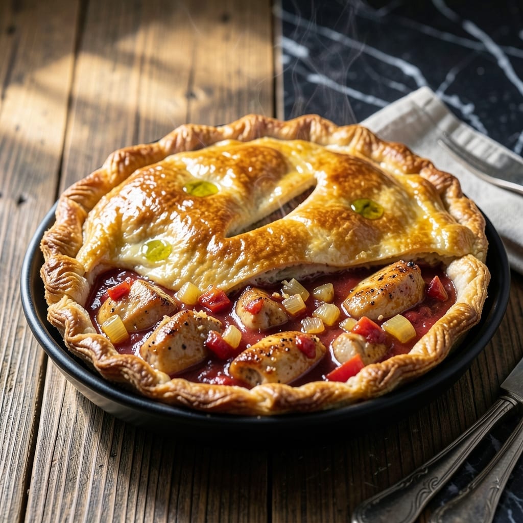 Butter Chicken Pot Pie Recipe: Flaky Crust Over Spiced Creamy Filling