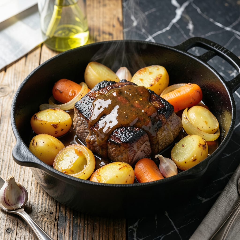 Complete A1 Pot Roast Recipe: Dutch Oven Braised With Root Vegetables overview image