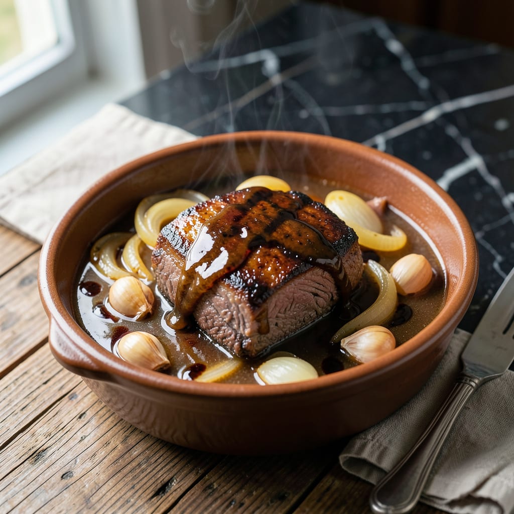 A1 Sauce Crock Pot Recipe: Tangy Sweet Slow Cooked Masterpiece illustration with key details