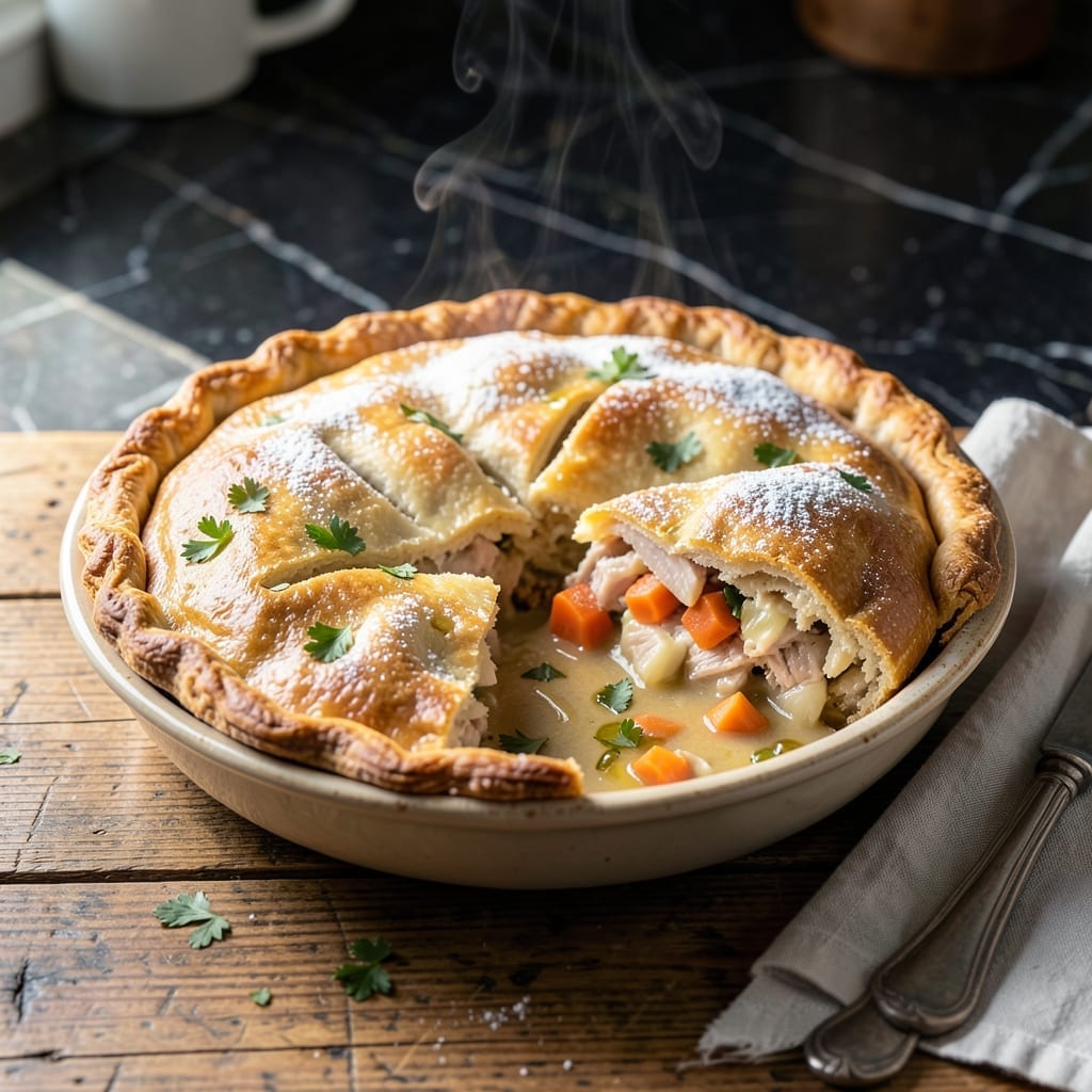 Single Crust Turkey Pot Pie Recipe: Savory Filling Under Golden Layers