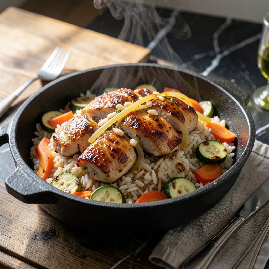 Korean Chicken Pot Rice Recipe: Crispy Topped Comfort in One Skillet