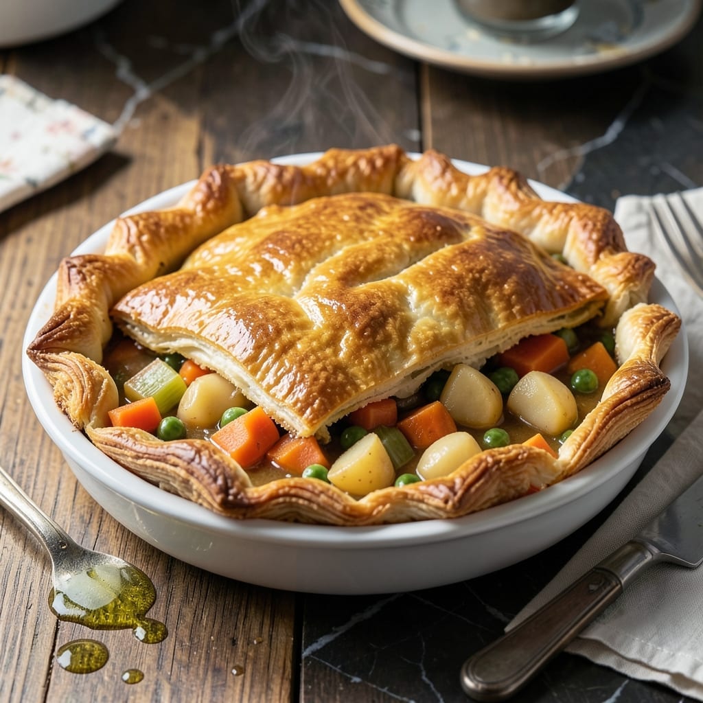 Vegetable Pot Pie Recipe With Puff Pastry: Golden Layers Over Herb-Infused Filling