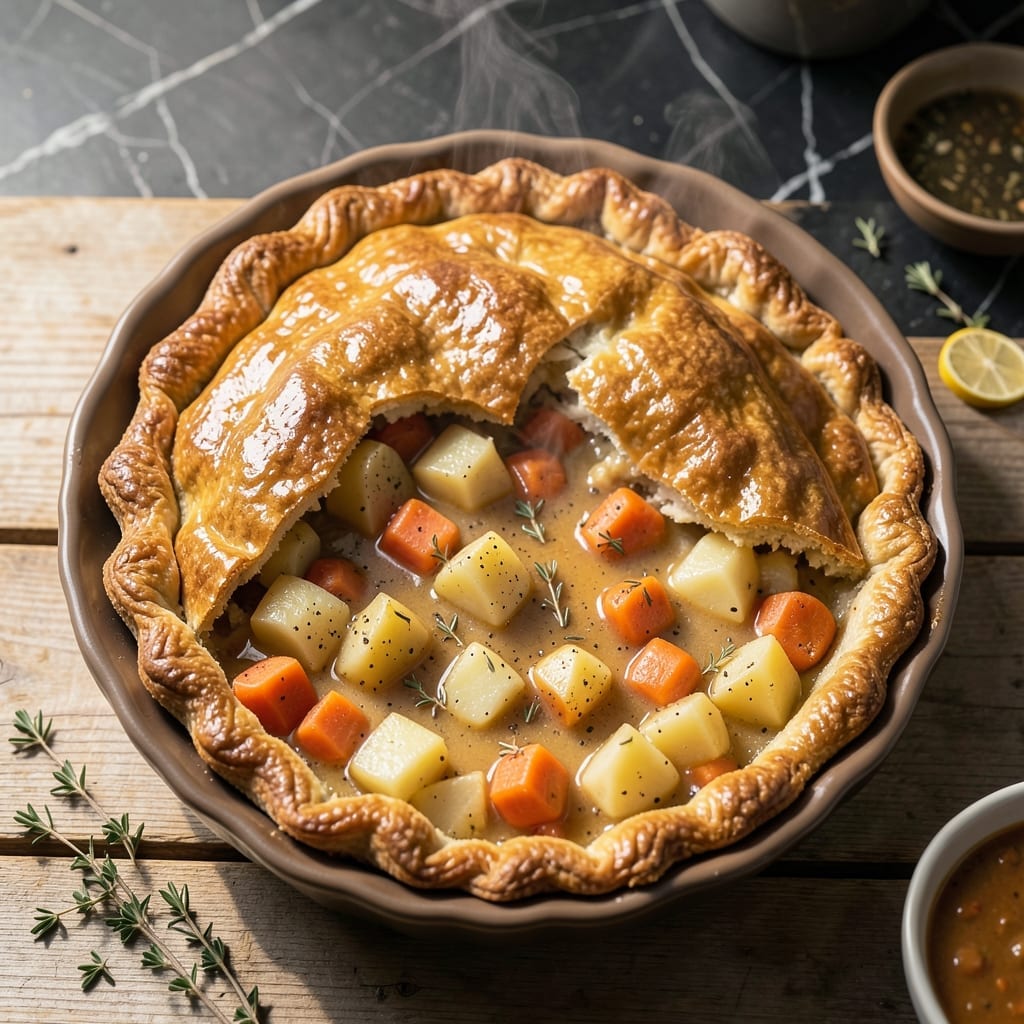 Home Made Pot Pie Recipe: Flaky Crust Over Savory Vegetable Filling Home Made Pot Pie Recipe: Flaky Crust Over Savory Vegetable Filling