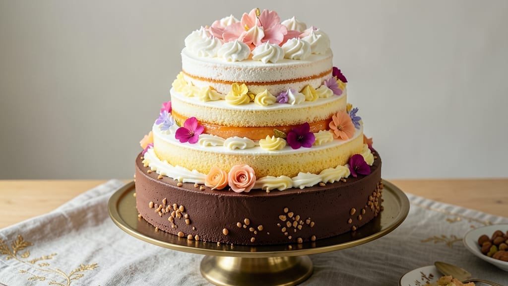 4 Tier Cake Recipe: Elegant Height With Vanilla Buttercream Swirls