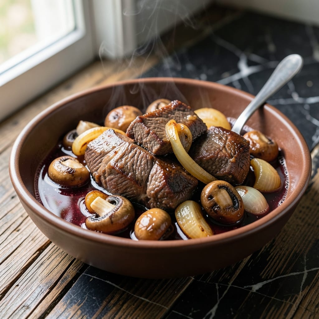 Braising Steak Crock Pot Recipe: Wine-Infused Tenderness With Mushrooms