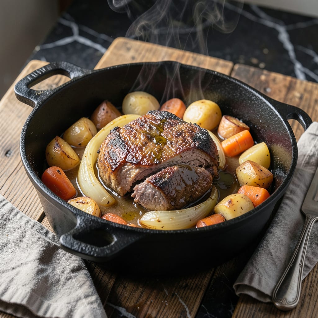 All Recipe Pot Roast: Dutch Oven Braised with Herbs example with annotations