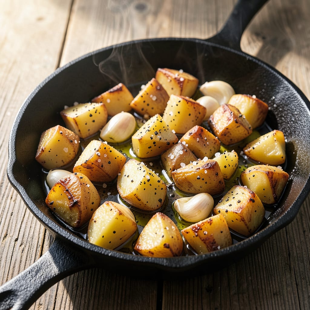 anytime potatoes recipe illustration with key details
