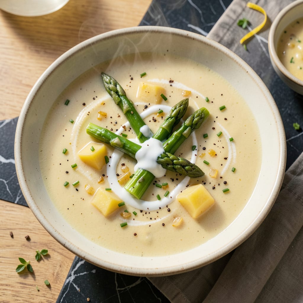 Asparagus Potato Soup Recipe: Creamy Spring Comfort in a Bowl illustration with key details