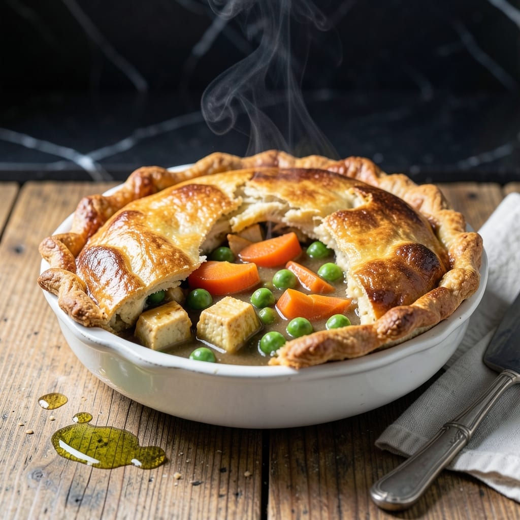 Vegan Tofu Pot Pie Recipe: Flaky Crust Hugging Herb-Infused Vegetables