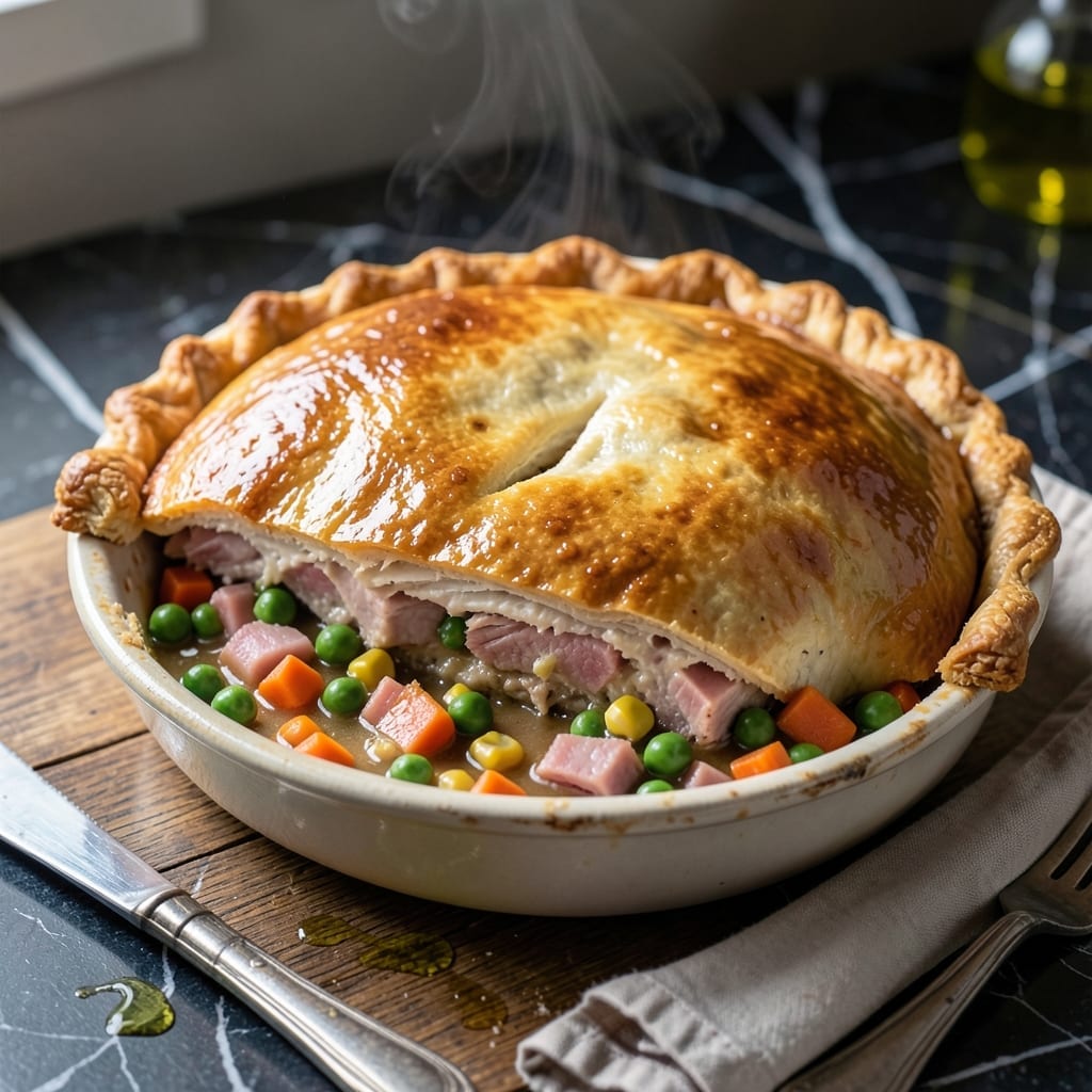 Turkey and Ham Pot Pie Recipe: Savory Filling Under Golden Lattice
