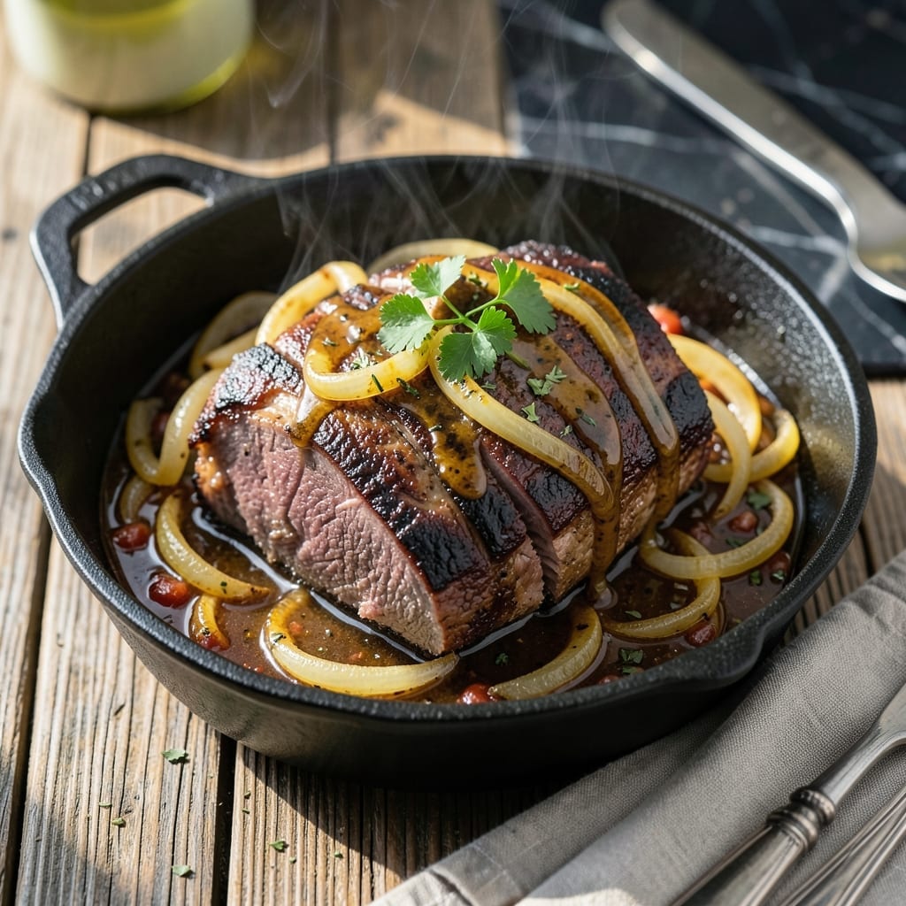 German Pot Roast Recipe: Beer-Braised Beef with Caramelized Onions