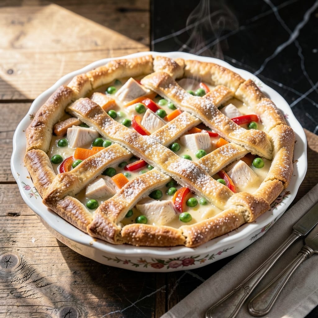Chicken Pot Pie Recipe Low Fat: Golden Crust With Creamy Light Filling