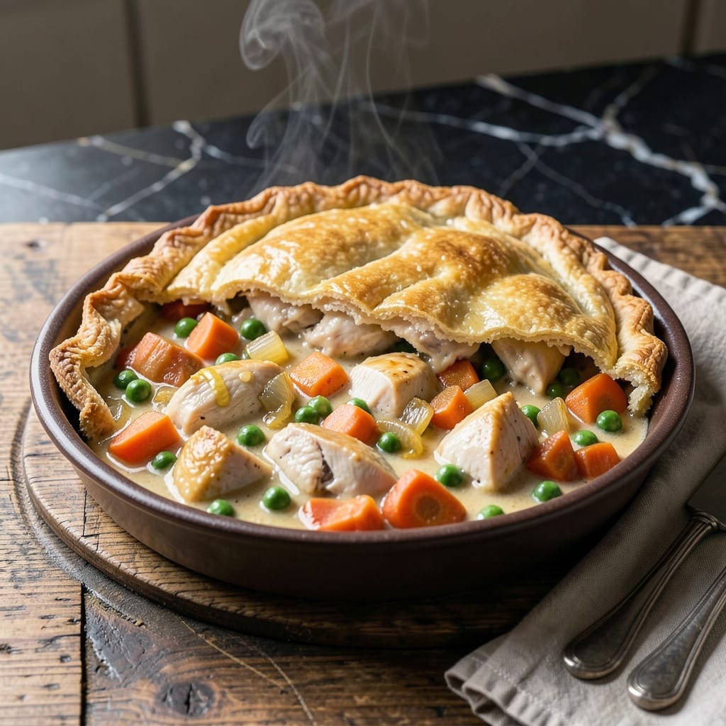 Chicken Pot Pie Recipe: Buttery Crust With Creamy Vegetable Filling Chicken Pot Pie Recipe: Buttery Crust With Creamy Vegetable Filling