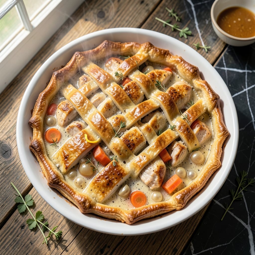 Chicken Pot Pie Recipe in Casserole Dish: Homestyle Comfort With Flaky Crust