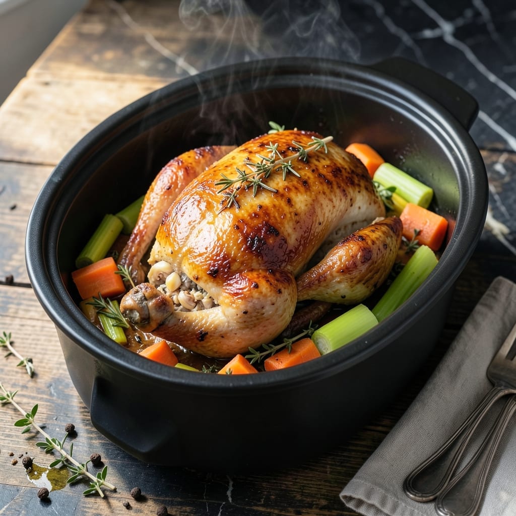 Full Chicken in Crock Pot Recipe: Hands-Free Herb-Infused Juiciness Full Chicken in Crock Pot Recipe: Hands-Free Herb-Infused Juiciness