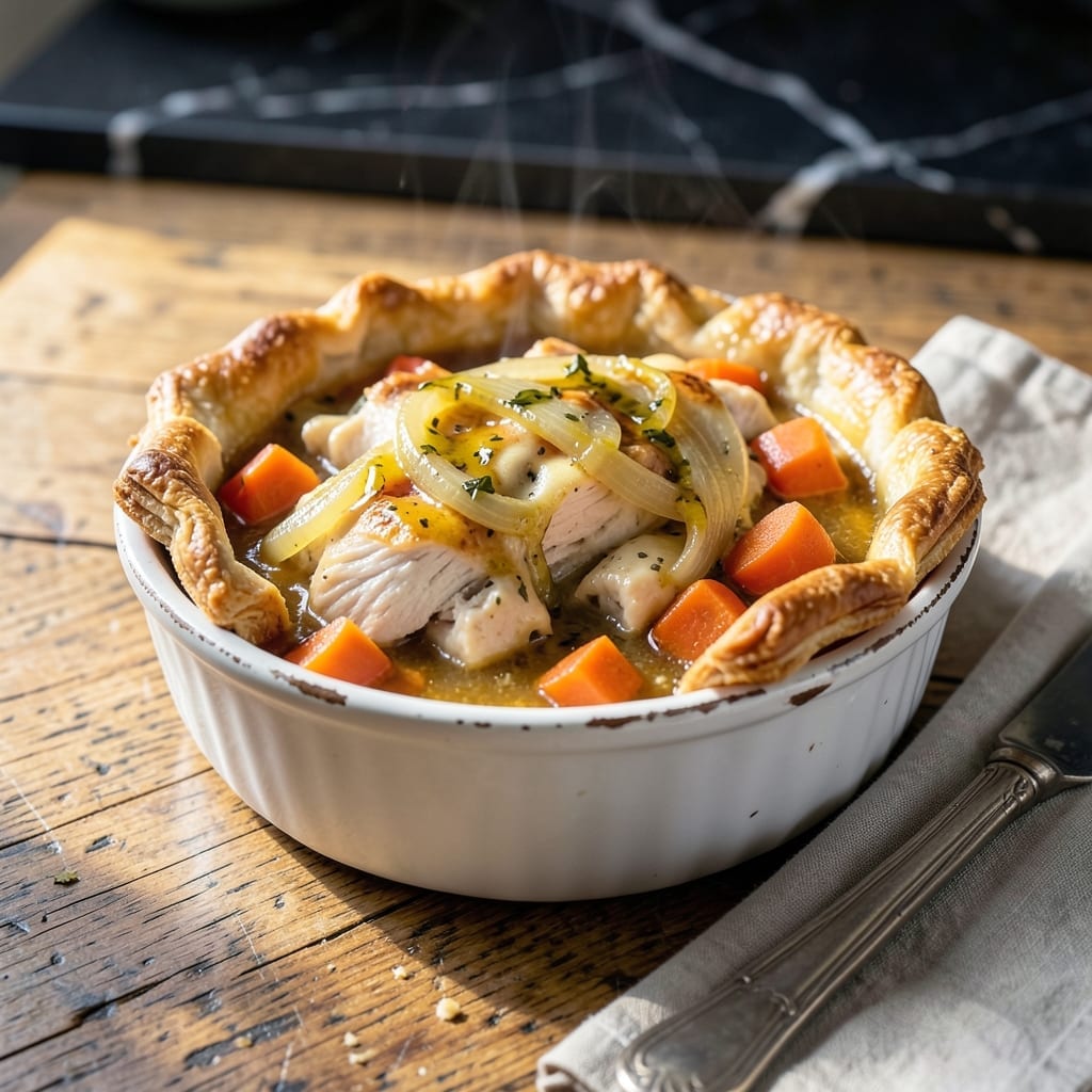 Homemade Individual Chicken Pot Pie Recipe: Buttery Crust With Herb-Infused Centers