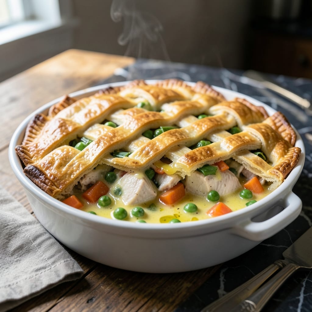 Chicken Pot Pie Recipe No Bottom Crust: Golden Top With Savory Herb Filling