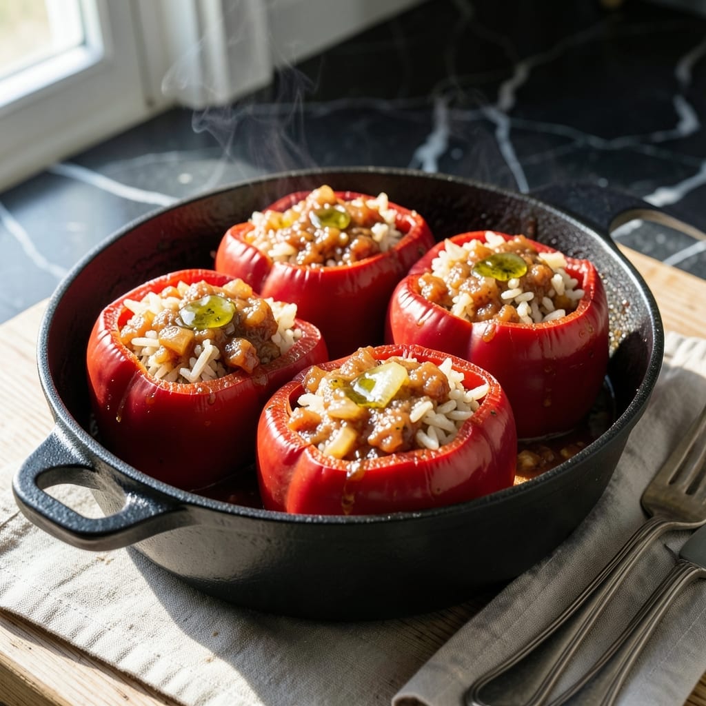 One Pot Stuffed Peppers Recipe: Cheesy and Savory Simplicity