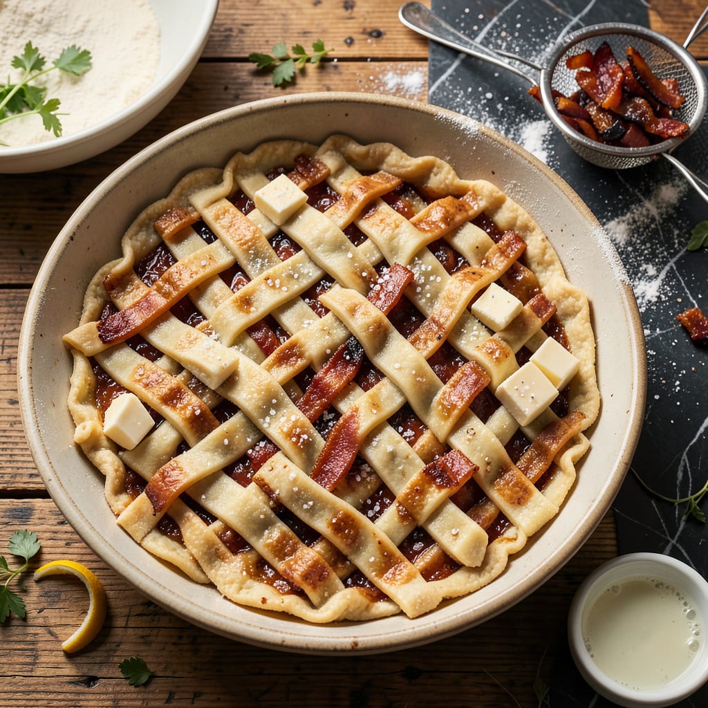 Bacon Fat Pie Crust Recipe: Flaky Layers With Savory Depth example with annotations