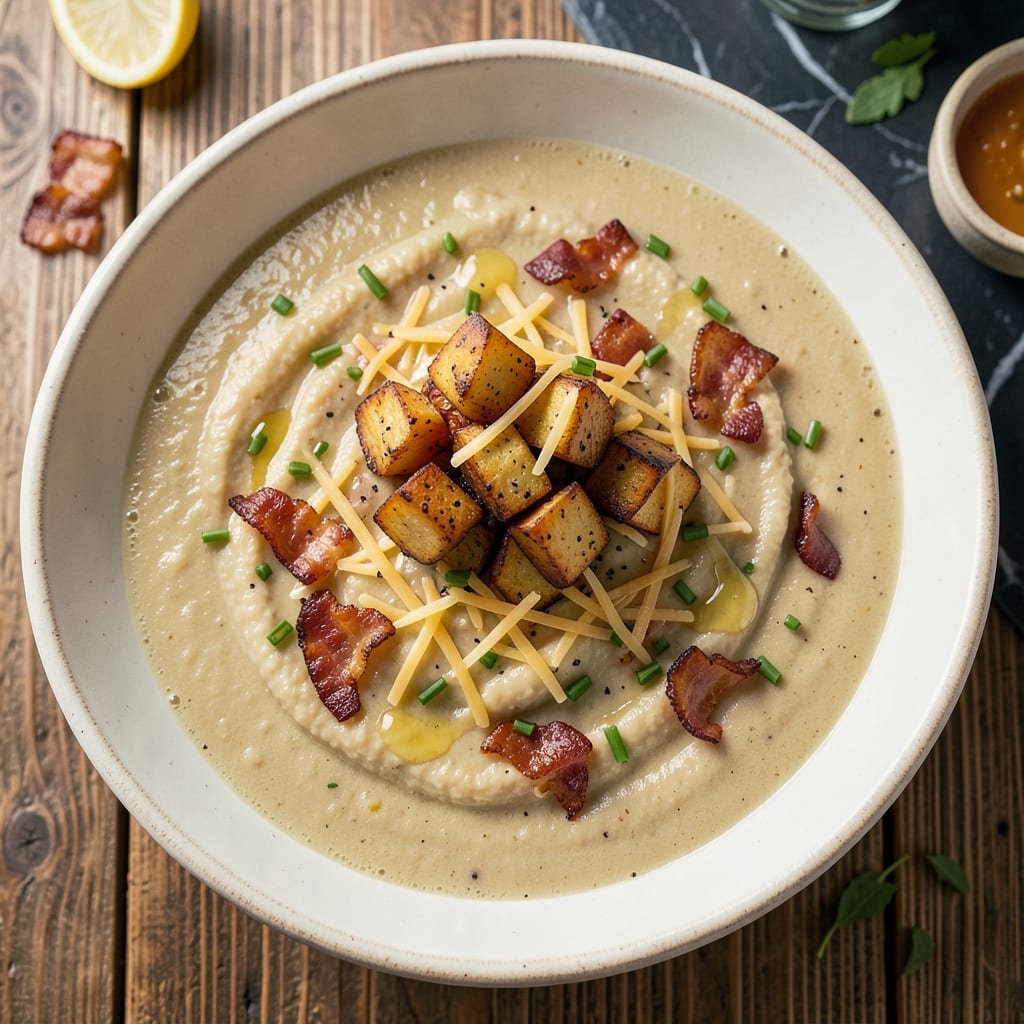Comprehensive baked potato soup recipe visual reference