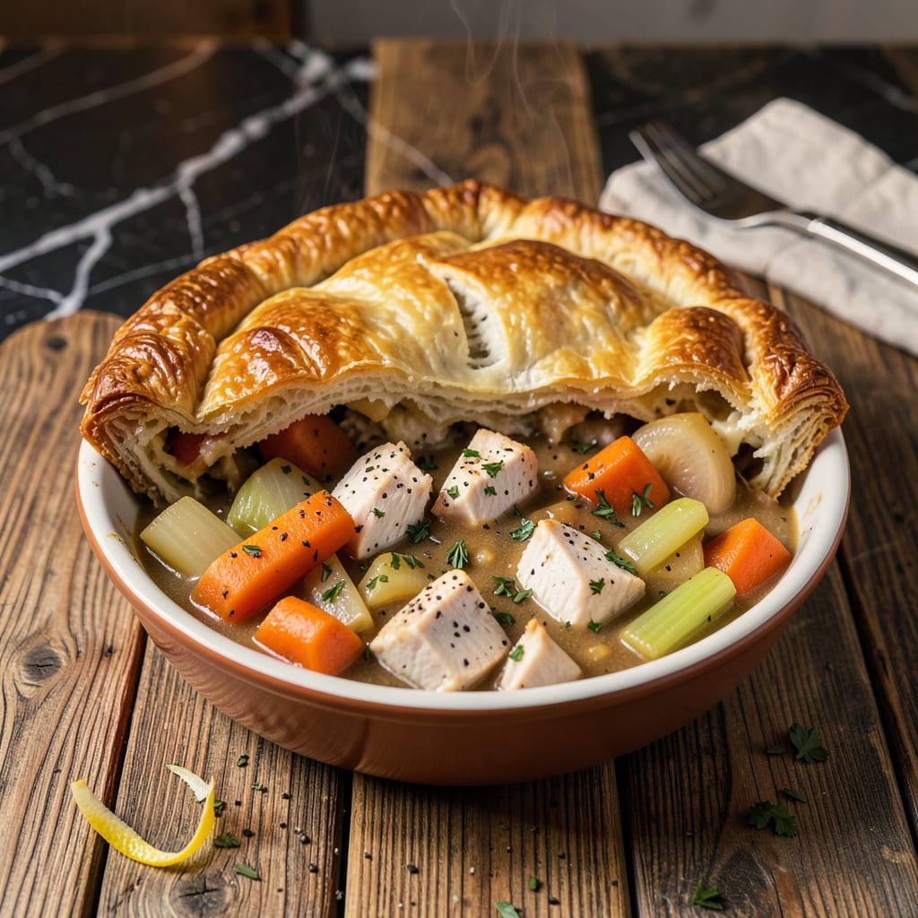 Comprehensive Banquet Style Chicken Pot Pie Recipe: Flaky Crust and Creamy Comfort visual reference