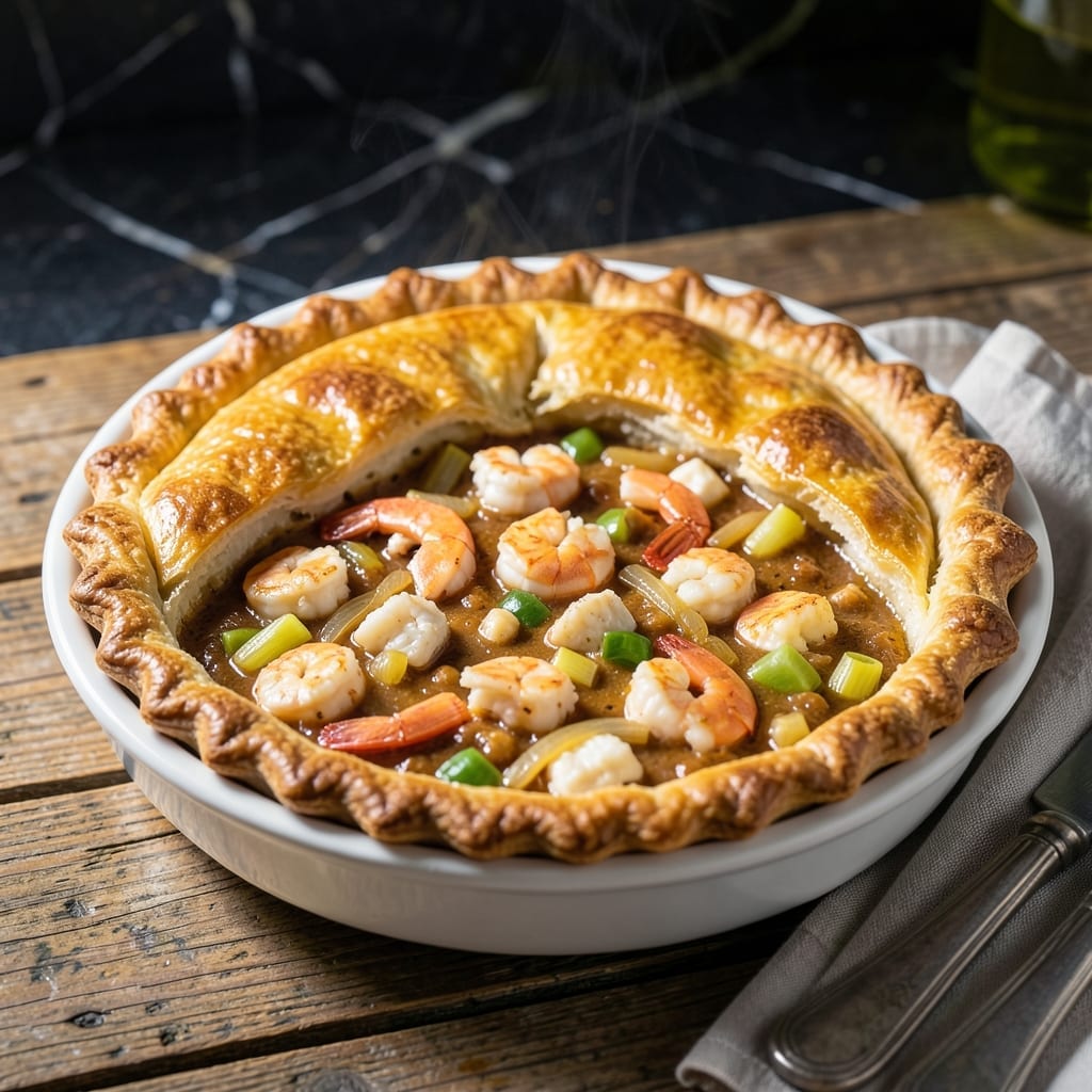 Cajun Seafood Pot Pie Recipe: Spicy Creole Filling in Buttery Crust