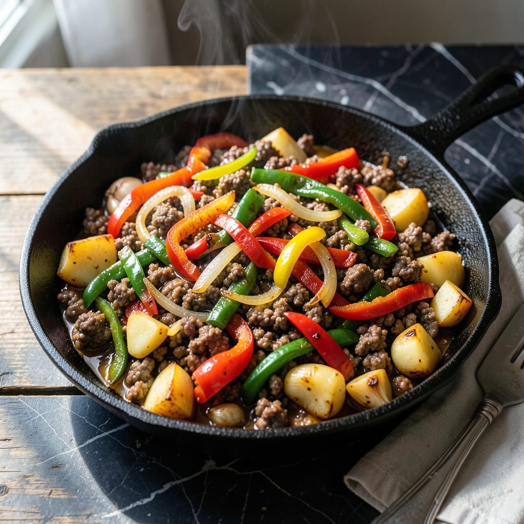 One Pot Texas Hash Recipe: Hearty Beef and Potato Skillet