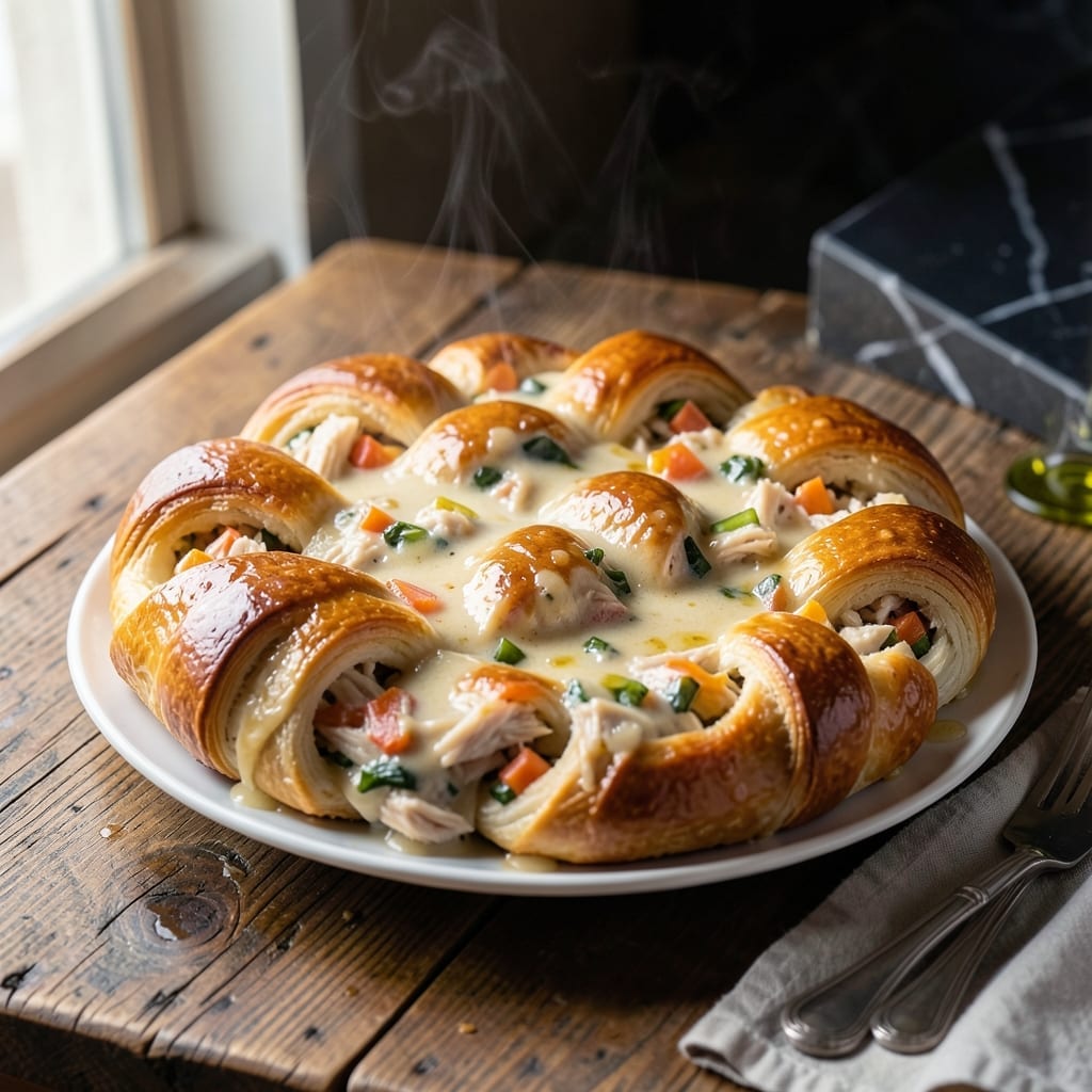 Chicken Pot Pie Crescent Braid Recipe: Golden Lattice With Creamy Filling