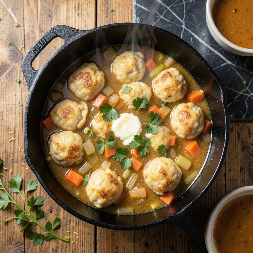 One Pot Dumpling Recipe: Fluffy Pillows in Savory Broth