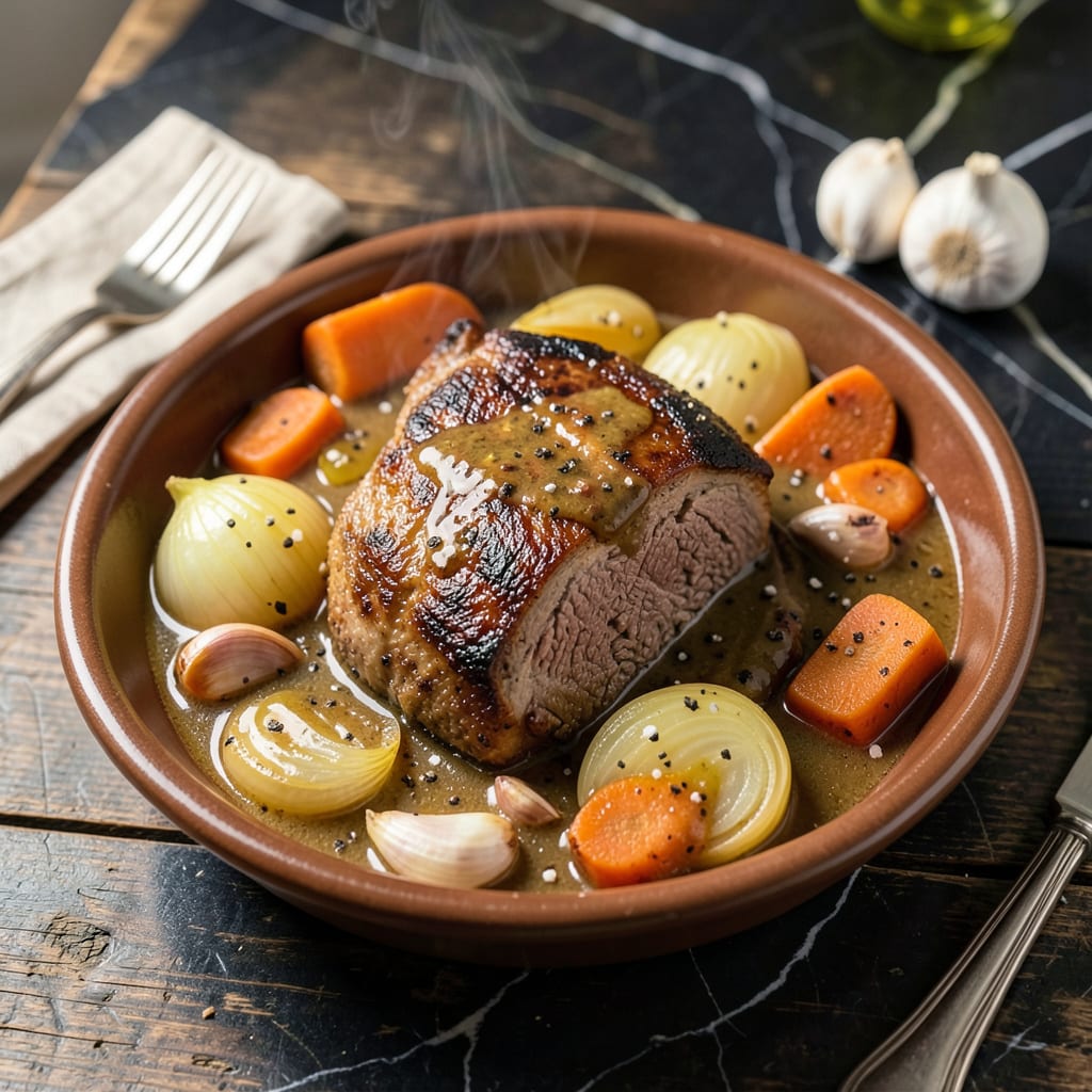 Complete beef pot roast recipe crock pot overview image