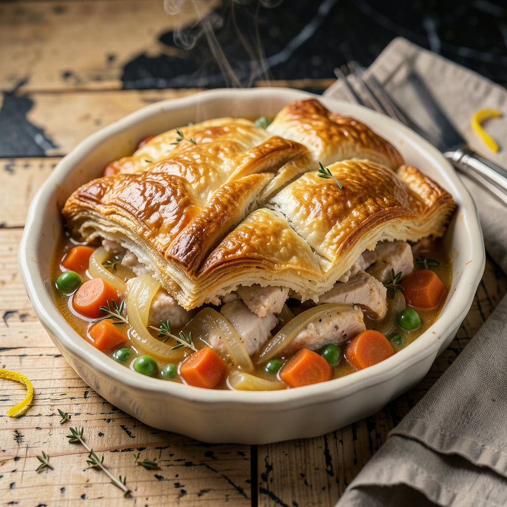 Visual representation of Best Chicken Pot Pie Recipe With Puff Pastry: Flaky Golden Crust Over Creamy Comfort
