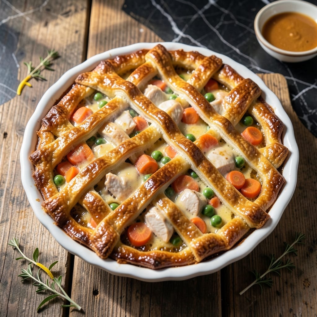 Casserole Queens Chicken Pot Pie Recipe: Flaky Crust Over Savory Chicken and Veggies