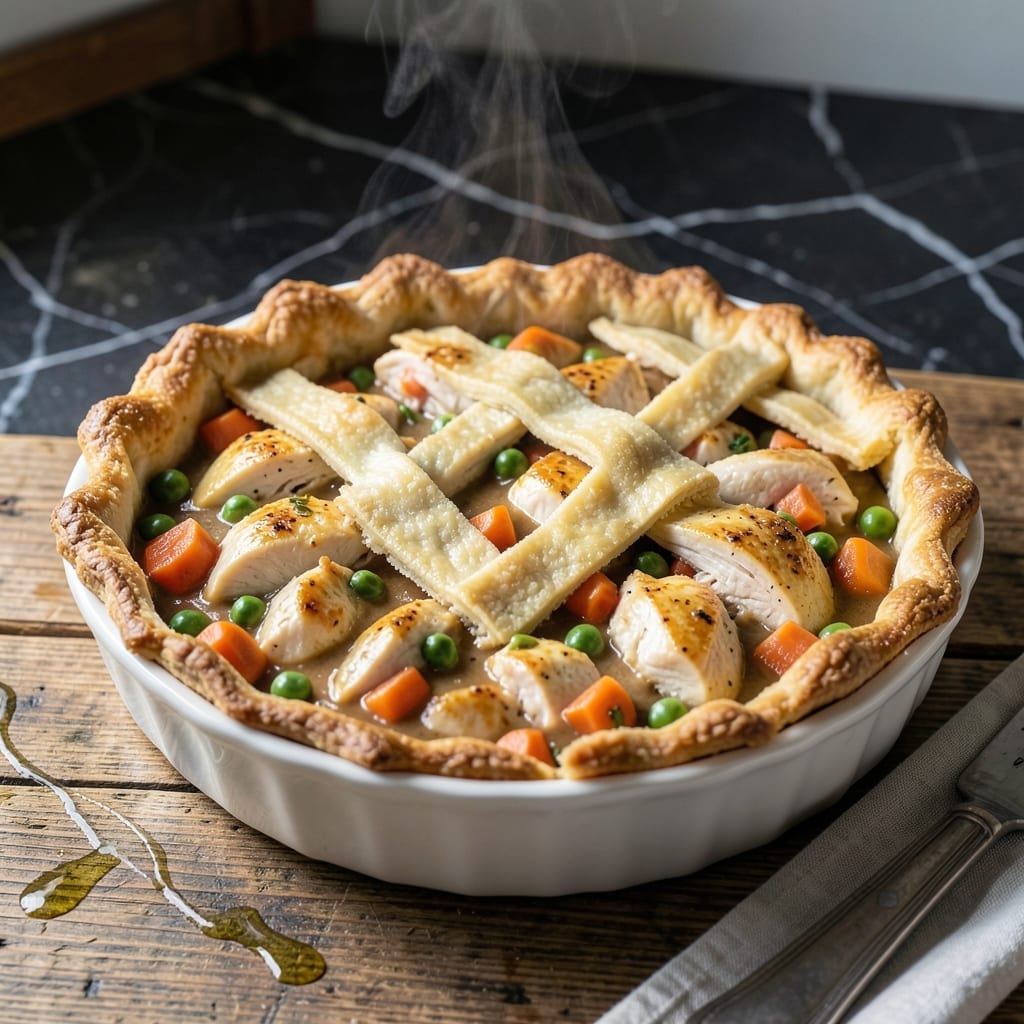 Open Chicken Pot Pie Recipe: Flaky Crust With Creamy Herb Filling