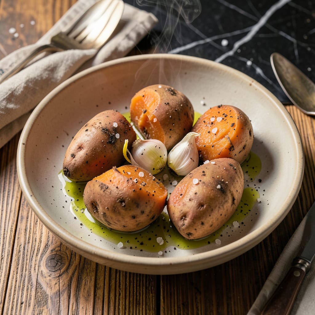 Boiled Sweet Potatoes Recipe: Ultra Tender and Perfectly Seasoned example with annotations