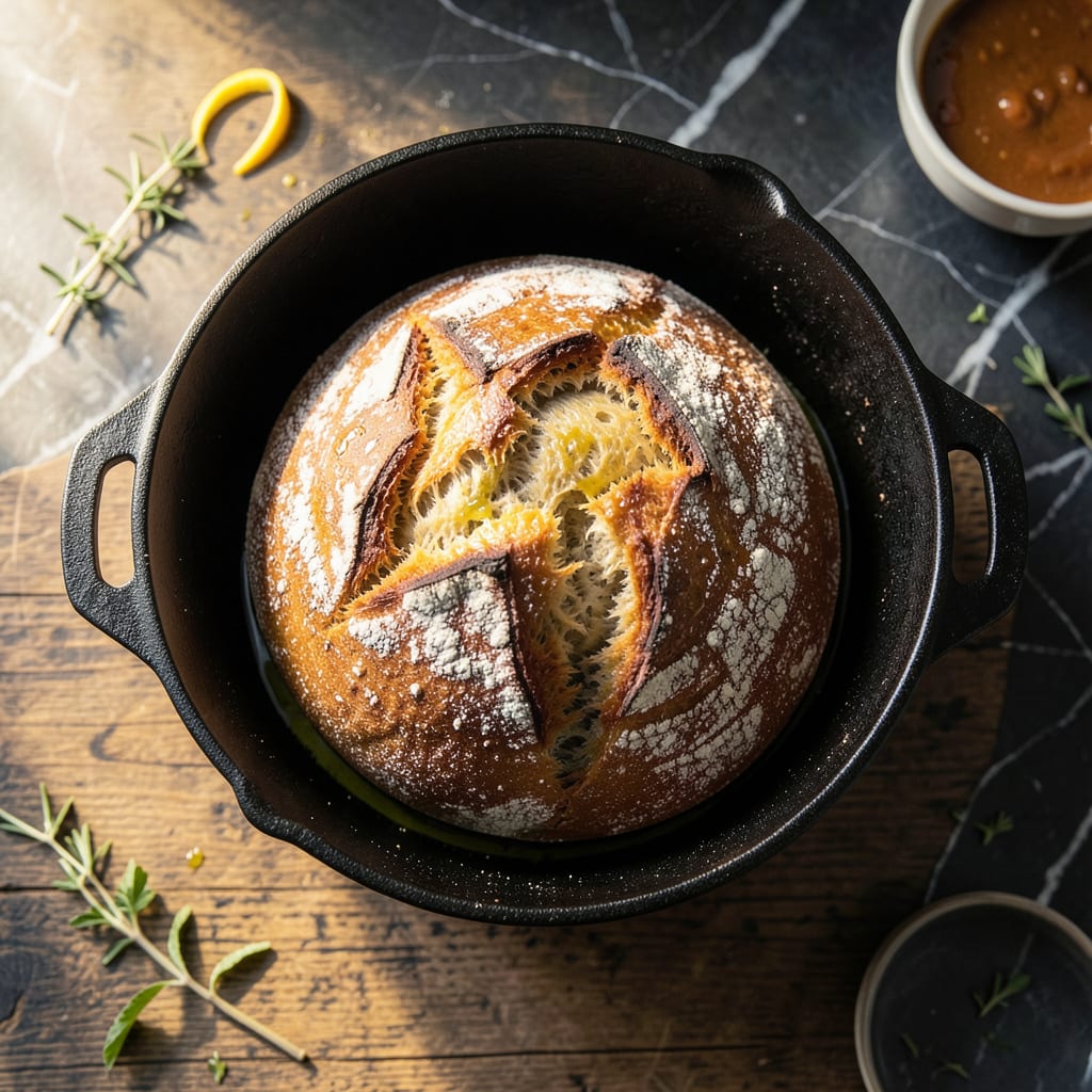 Visual representation of Bread in Pot Recipe: Crusty Loaf With Dutch Oven Magic