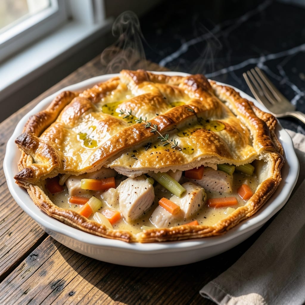 Chicken Pot Pie Recipe Food and Wine: Flaky Crust Over Wine-Infused Filling