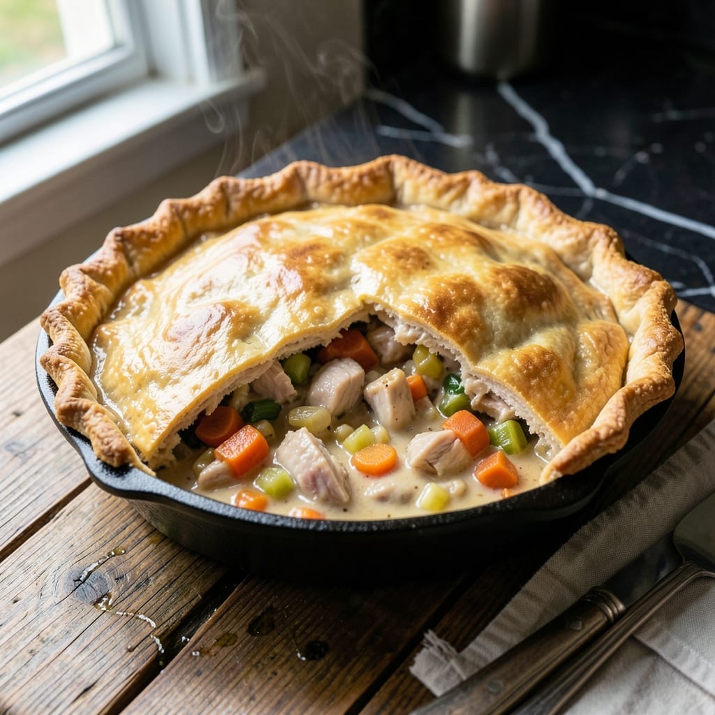 Stove Top Turkey Pot Pie Recipe: One-Pot Comfort With Flaky Crust