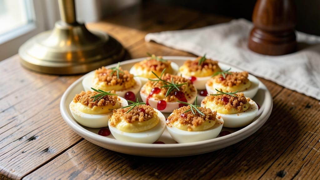 1920s Deviled Eggs Recipe: Mustardy Vinaigrette Kick with Crispy Topping 1920s Deviled Eggs Recipe: Mustardy Vinaigrette Kick with Crispy Topping