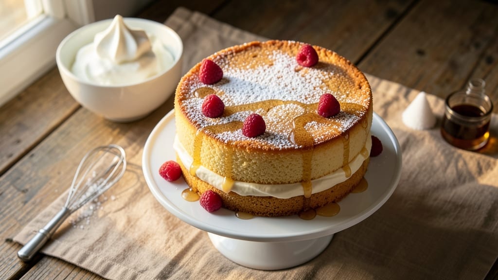 4-Inch Sponge Cake Recipe: Light as Air Vanilla Layers With Mirror Glaze