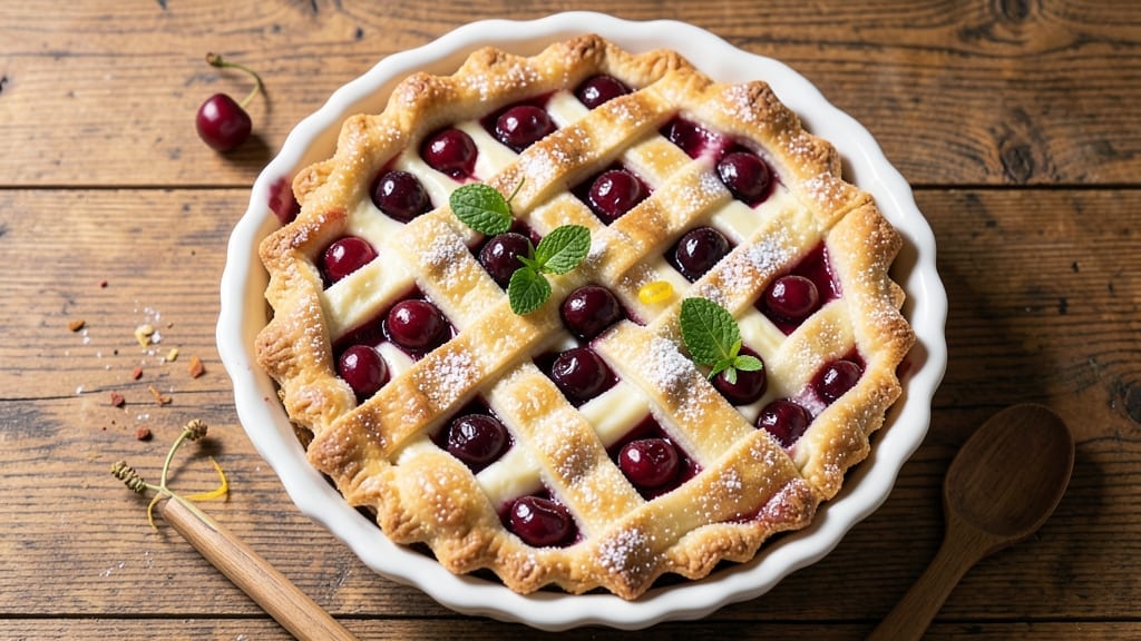 9-Inch Cherry Pie Recipe: Homemade Crust and Bursting Fruit Filling