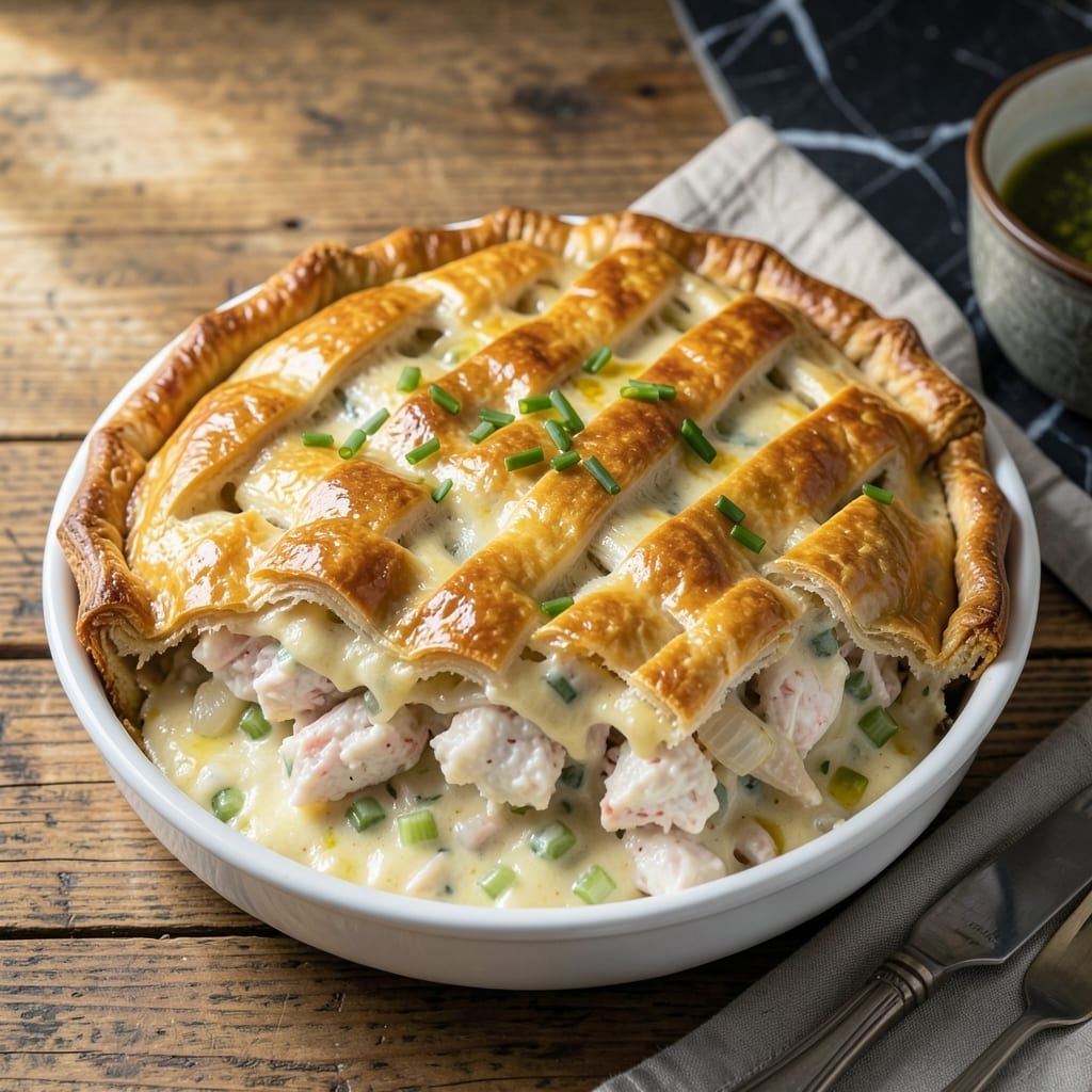 Crab Pot Pie Recipe: Buttery Crust Over Luxurious Seafood Filling