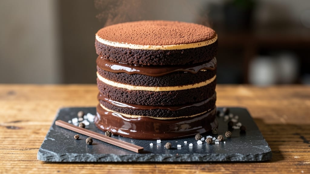 8 Layer Chocolate Cake Recipe: Vanilla Buttercream Swirls and Decadent Ganache Layers