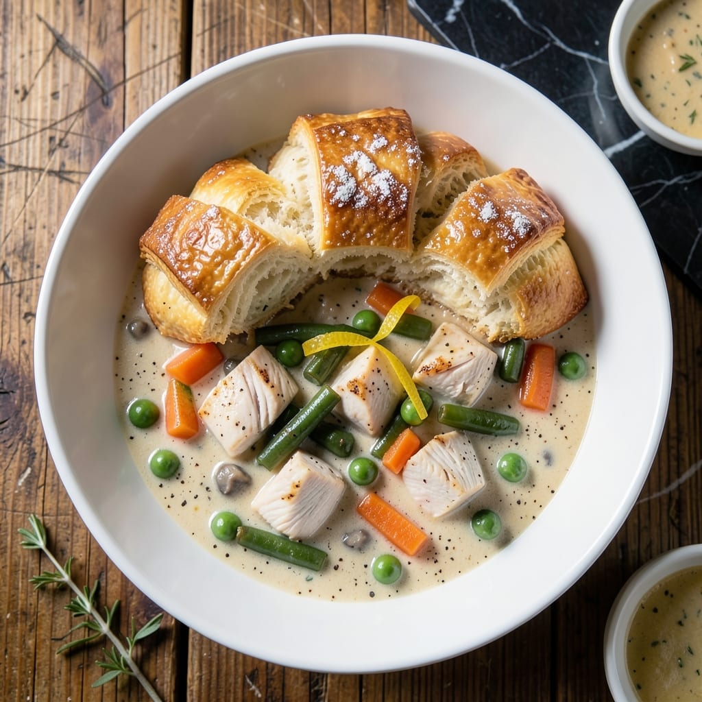 Campbell's Chicken Pot Pie Recipe With Biscuits: Flaky Topping Over Savory Filling Campbell's Chicken Pot Pie Recipe With Biscuits: Flaky Topping Over Savory Filling