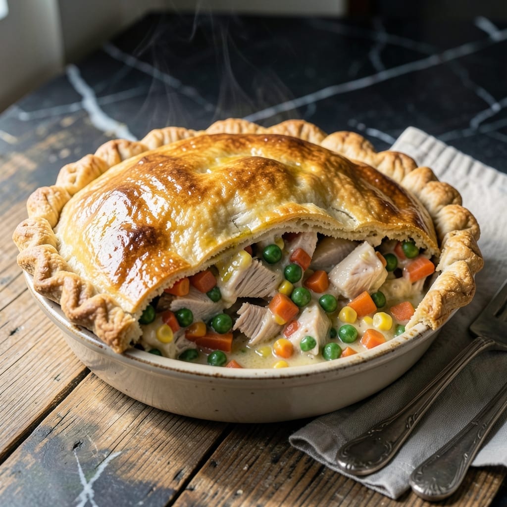 Turkey Pot Pie Recipe With Premade Crust: Flaky Golden Comfort in Minutes